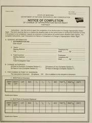 Cover of: Instructions for notice of completion of change of appropriation water rights (form no. 618N/91). by Montana. Water Rights Bureau.