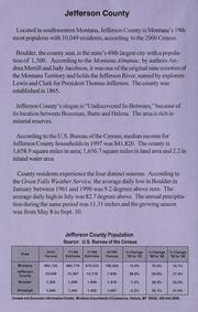 Labor market information for Jefferson County by Montana. Dept. of Labor and Industry. Research and Analysis Bureau.