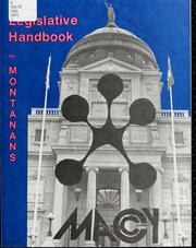Cover of: Legislative handbook for Montanans. by 