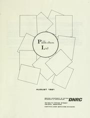 Publications list [of the Montana Department of Natural Resources and Conservation] by Montana. Dept. of Natural Resources and Conservation.