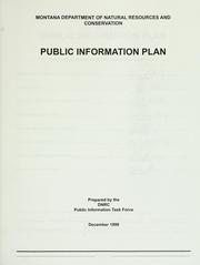 Cover of: Public information plan by prepared by the DNRC Public Information Task Force.