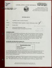 Cover of: On-premises liquor licensing process by Montana. Legislature. Legislative Audit Division.