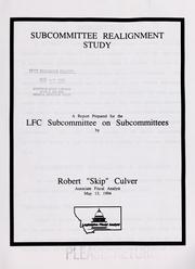 Cover of: Subcommittee realignment study: a report