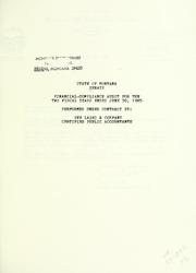Cover of: State of Montana, Senate, financial-compliance audit for the two fiscal years ended June 30, 1985