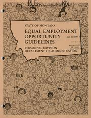 Cover of: State of Montana equal employment opportunity guidelines.