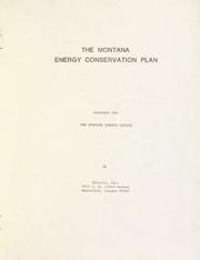 Cover of: Montana energy conservation plan | Telesis, Inc.