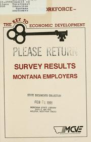 Cover of: Montana employers: survey results.