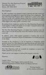 Cover of: Montana employer's guide to new hire reporting by Child Support Enforcement Division.