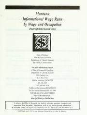 Cover of: Montana informational wage rates by wage and occupation (statewide information only)