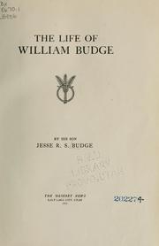 Cover of: life of William Budge | Jesse R. S. Budge