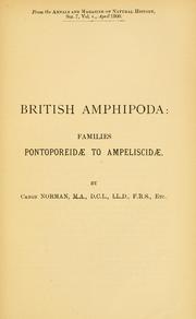 Cover of: British Amphipoda by Alfred Merle Norman