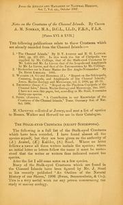 Cover of: Notes on the Crustacea of the Channel Islands by Alfred Merle Norman