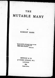 Cover of: The mutable many by by Robert Barr.