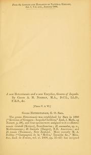 Cover of: A new Heterotanais and a new Eurydice, genera of Isopoda by Alfred Merle Norman