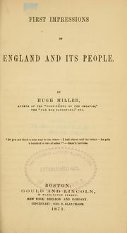 Cover of: First impressions of England and its people.