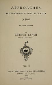 Cover of: Approaches by Lynch, Arthur