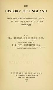 Cover of: The history of England by George C. Brodrick