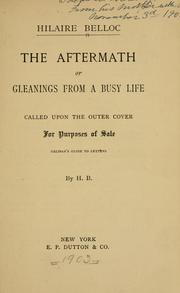 Cover of: The  aftermath by Hilaire Belloc, Hilaire Belloc