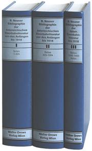 Cover of: Bibliographie der österreichischen Eisenbahnliteratur by Bernhard Neuner
