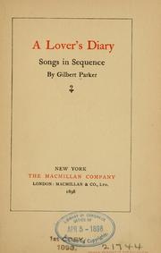Cover of: A lover's diary: songs in sequence
