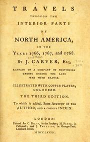 Cover of: Travels through the interior parts of North America | Jonathan Carver