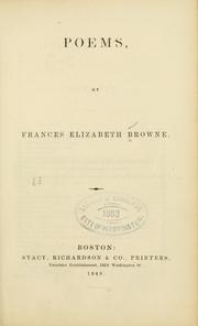 Cover of: Poems by Frances Elizabeth Browne