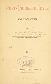 Cover of: Post-laureate idyls by Oscar Fay Adams