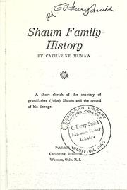 Cover of: Shaum family history. by Catherine Shaum Mumaw