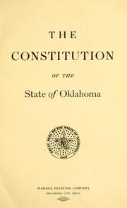 Cover of: Constitution of the State of Oklahoma.