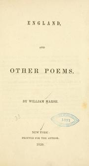 Cover of: England: and other poems.