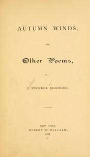 Cover of: Autumn winds by John Stricker Bradford
