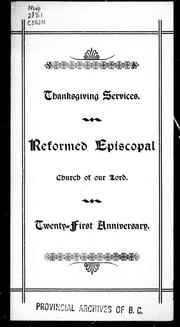 Thanksgiving services, Reformed Episcopal Church of Our Lord, twenty-first anniversary