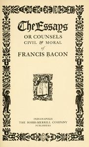 Cover of: The  essays by Francis Bacon