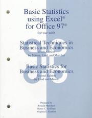 Cover of: Basic Statistics Using Excel for Office 97 by Ronald Merchant