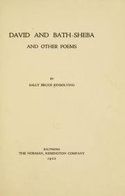 Cover of: David and Bath-sheba, and other poems