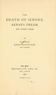 Cover of: The death of Oenone, Akbar's dream, and other poems.