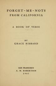 Cover of: Forget-me-nots from California: a book of verse