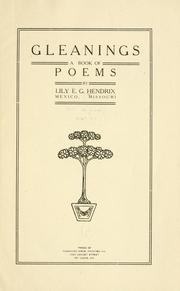 Cover of: Gleanings: a book of poems