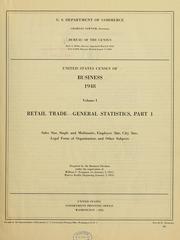 Cover of: United States census of business, 1948. by United States. Bureau of the Census