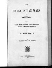 Cover of: The Early Indian wars of Oregon