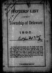 Cover of: Voters' list of the township of Delaware 1895