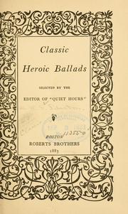 Cover of: Classic heroic ballads
