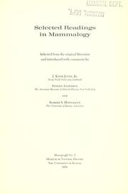 Cover of: Selected readings in mammalogy | 