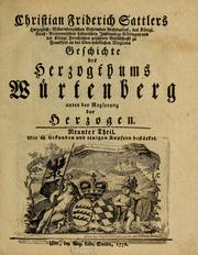 Cover of: Geschichte des Herzogthums Würtenberg unter der Regierung der Herzogen by Christian Friedrich Sattler