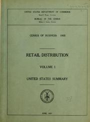 Cover of: Census of business: 1935. by United States. Bureau of the Census
