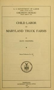 Cover of: Child labor on Maryland truck farms