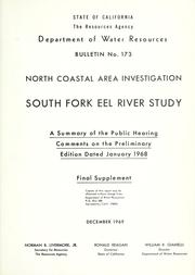 Cover of: North coastal area investigation by California. Dept. of Water Resources.