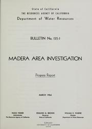 Cover of: Madera area investigation: progress report.
