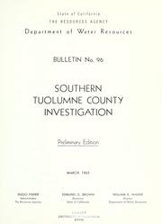 Cover of: Southern Tuolumne County investigation.