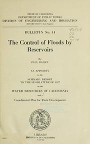 The control of floods by reservoirs by Paul Bailey